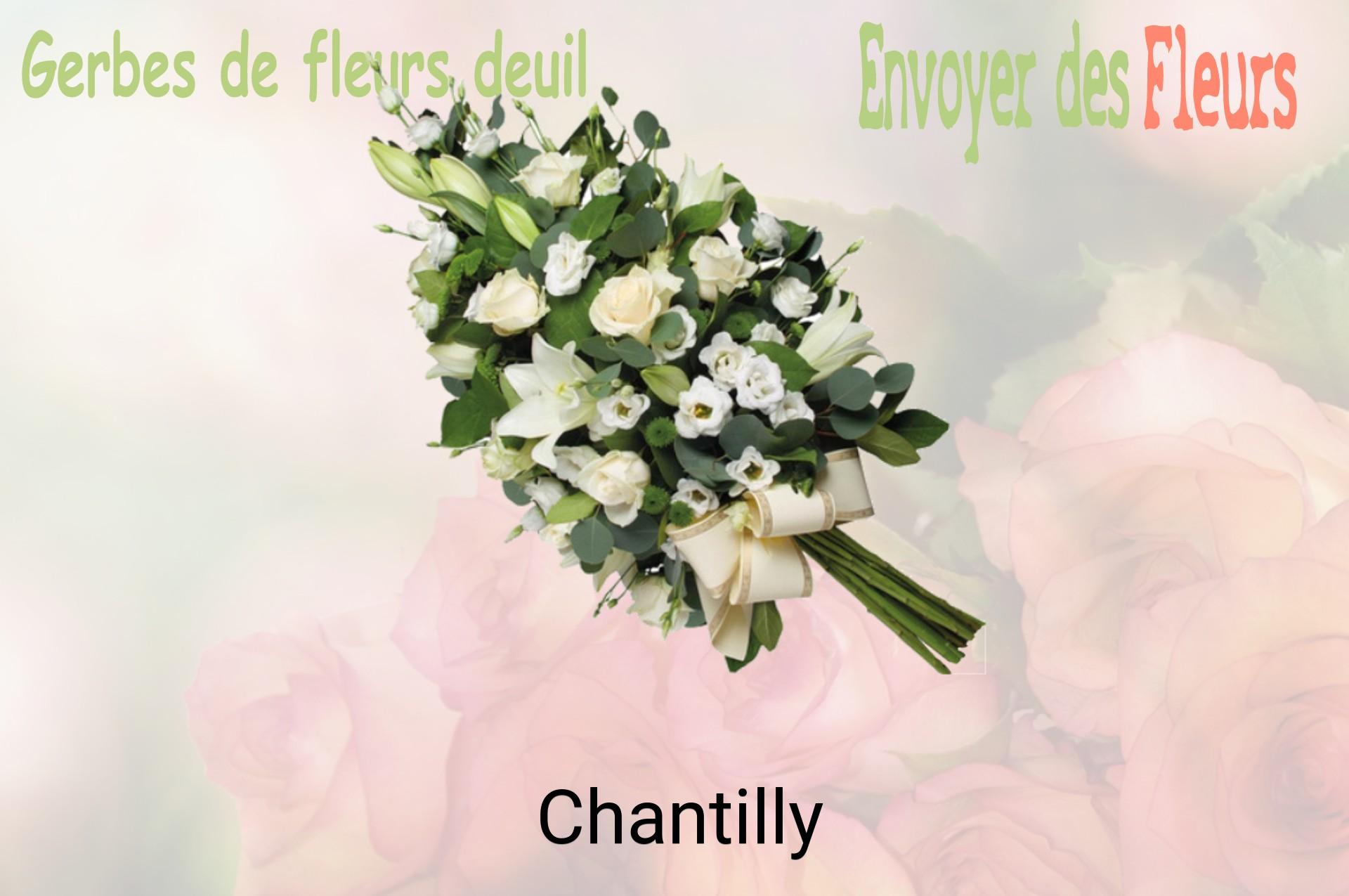 Gerbe de fleurs de deuil livrée à Chantilly